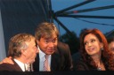 Sergio Villordo junto a Nestor Kirchner y Cristina Fernandez